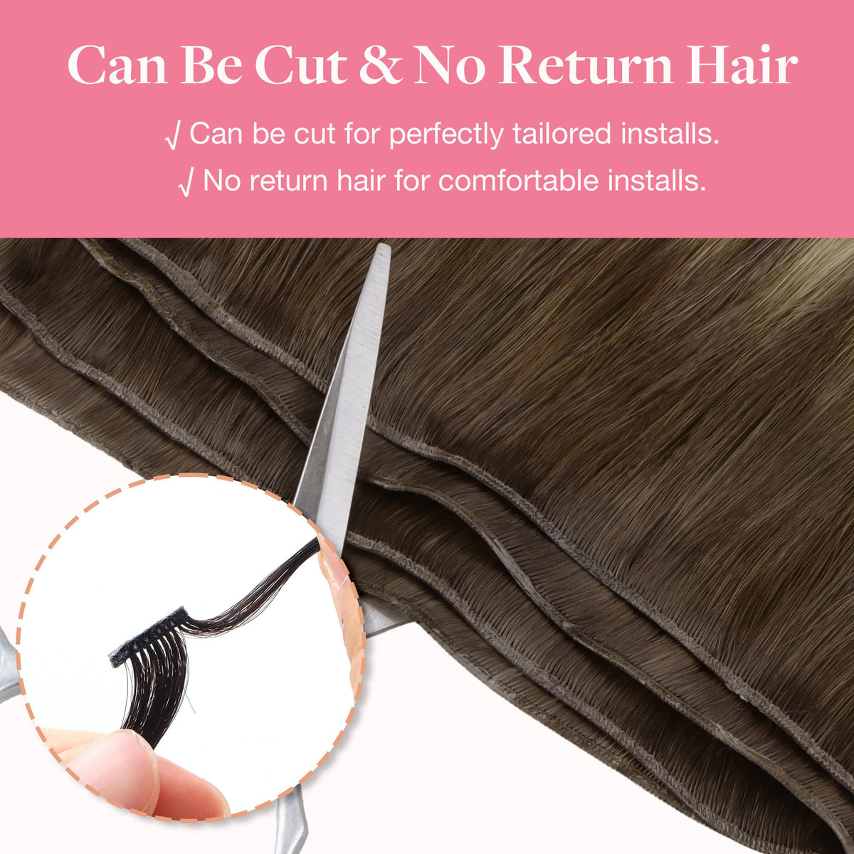 GOO GOO Genius Weft Hair Extensions cuttable weft feature