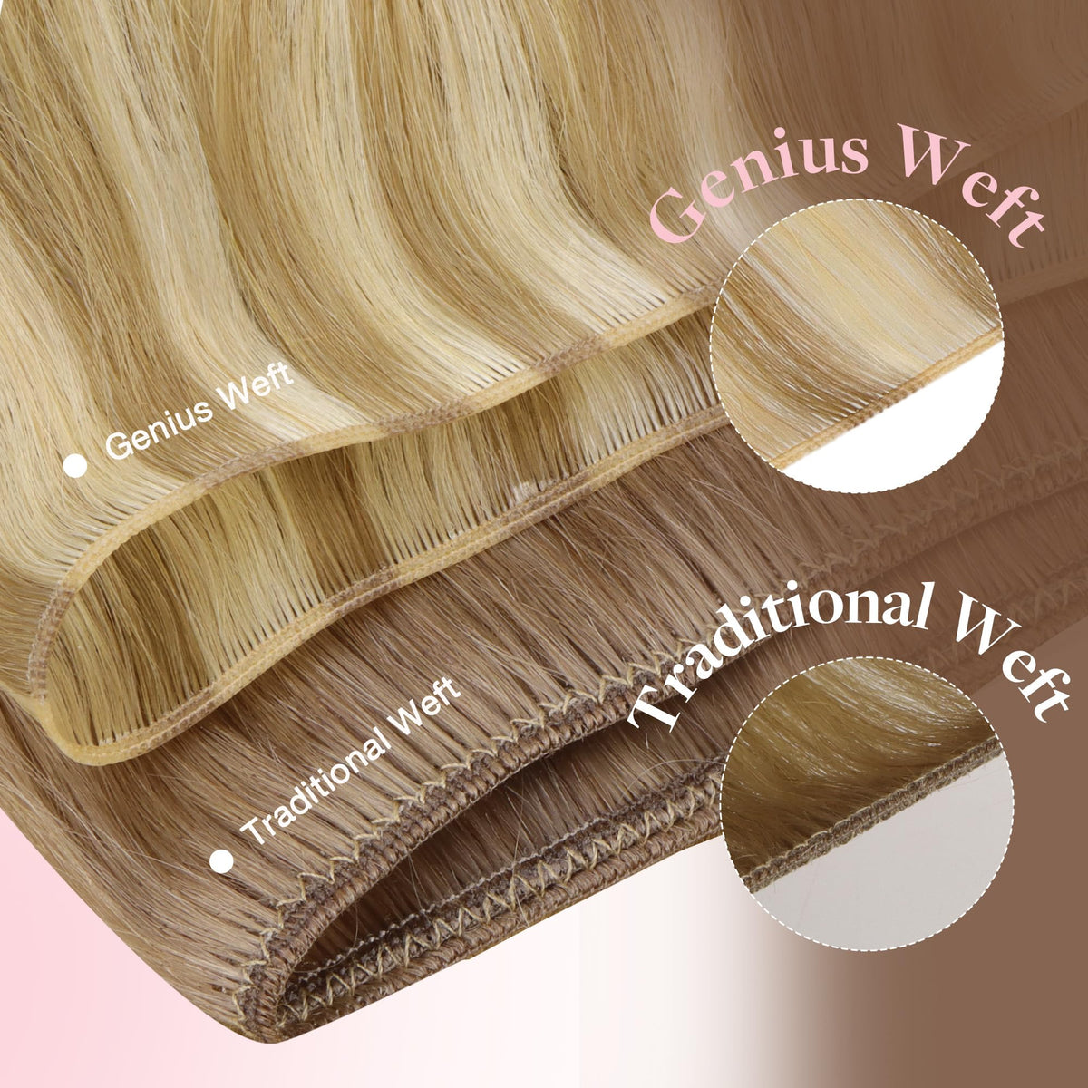 GOO GOO Genius Weft Hair Extensions displayed on a mannequin
