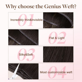 GOO GOO Genius Weft Hair Extensions displayed with care instructions