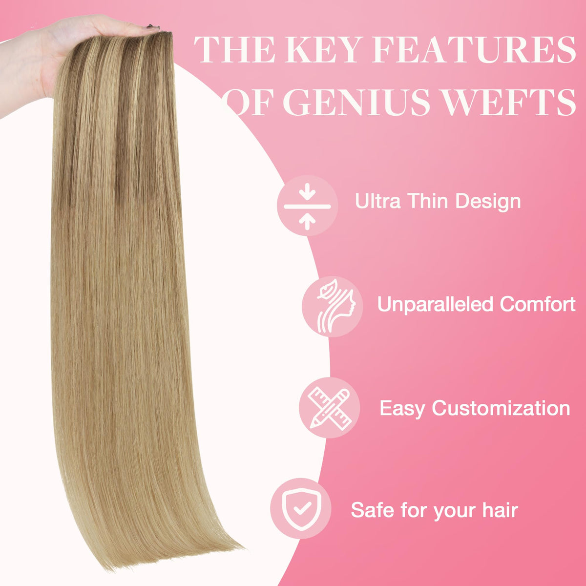 GOO GOO Genius Weft Hair Extensions displayed with comb