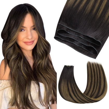 GOO GOO Genius Weft Hair Extensions front view showing natural blend