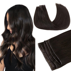 GOO GOO Genius Weft Hair Extensions front view with flat weft design