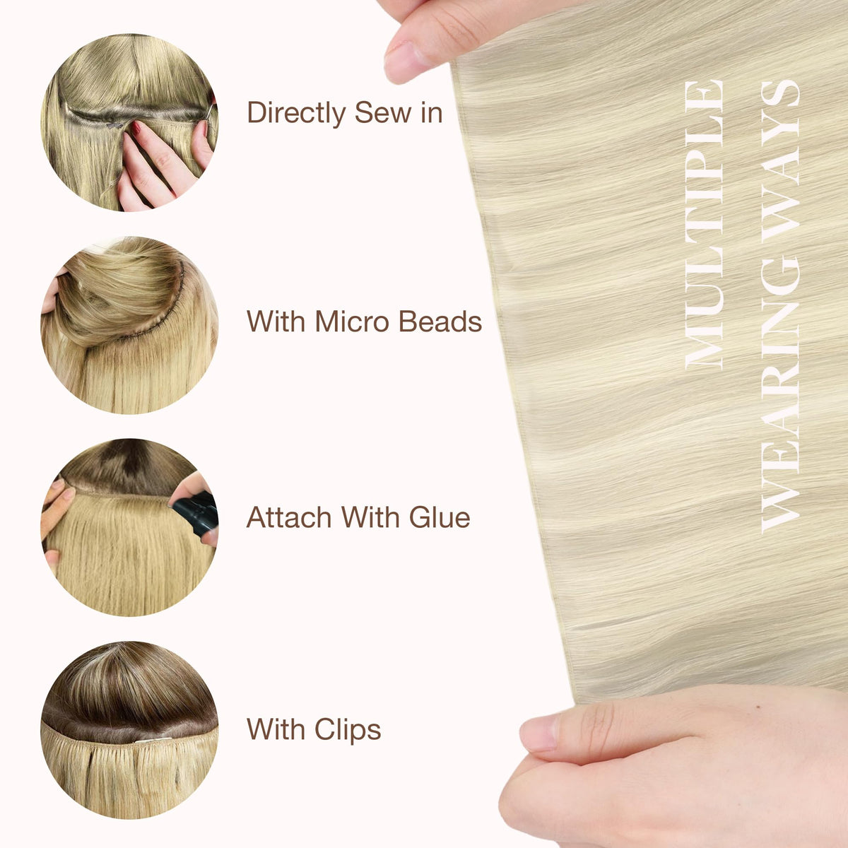 GOO GOO Genius Weft Hair Extensions in a lifestyle setting