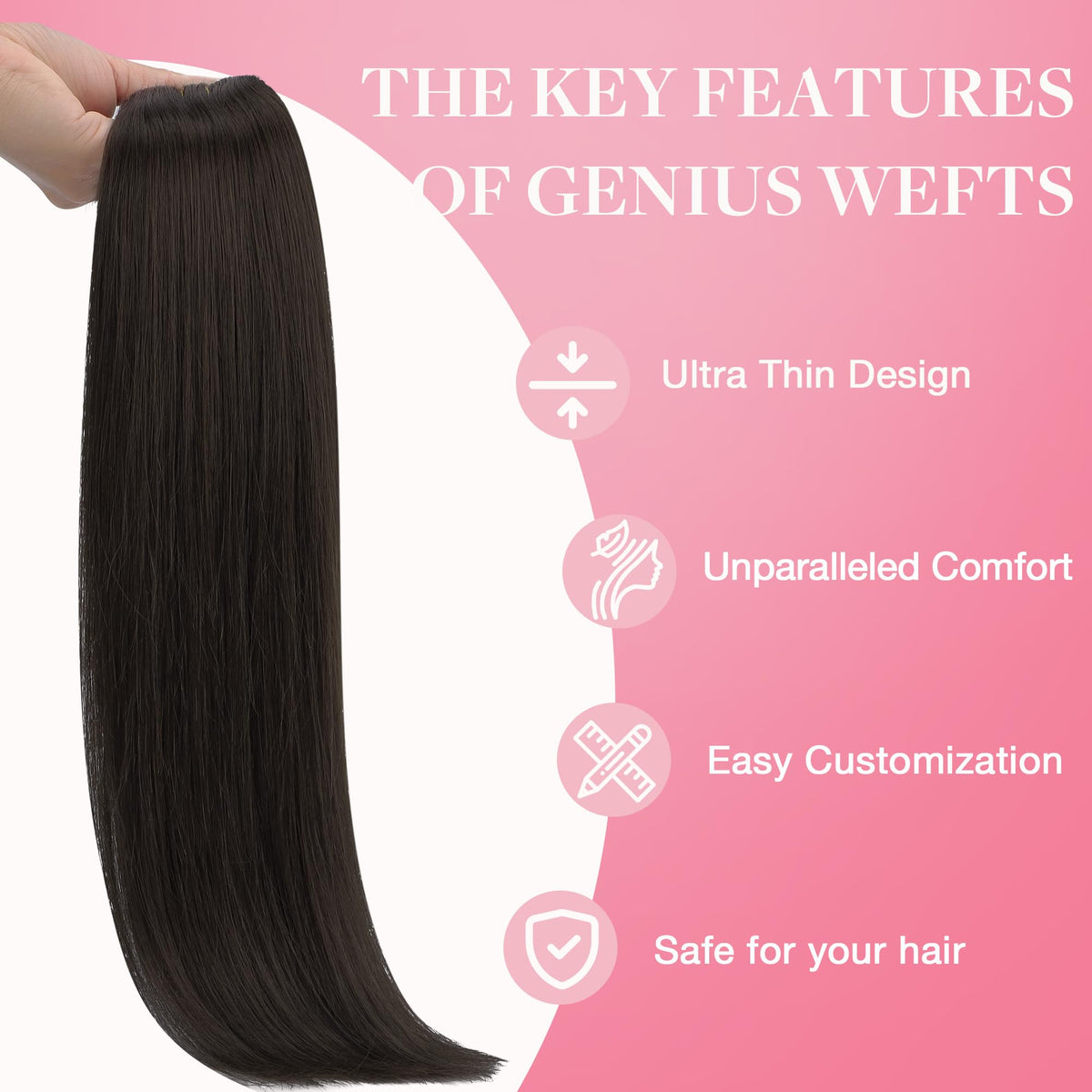 GOO GOO Genius Weft Hair Extensions in a lifestyle setting