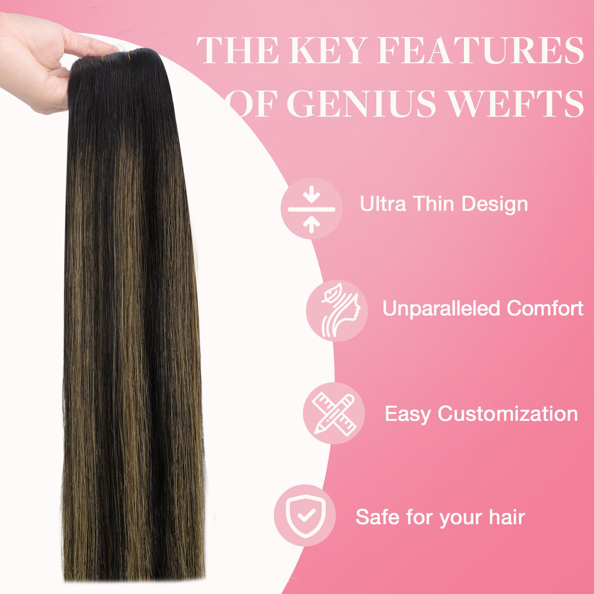 GOO GOO Genius Weft Hair Extensions in natural light