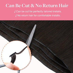 GOO GOO Genius Weft Hair Extensions laid flat on a surface