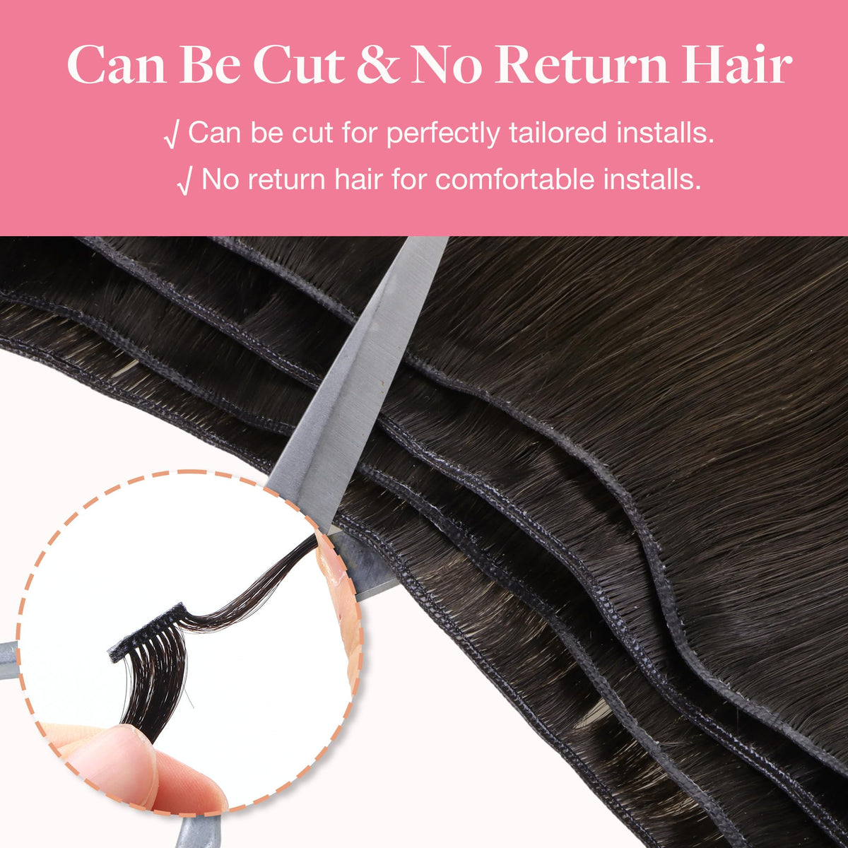 GOO GOO Genius Weft Hair Extensions on mannequin