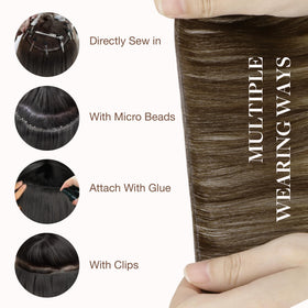 GOO GOO Genius Weft Hair Extensions on model