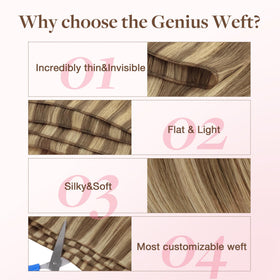 GOO GOO Genius Weft Hair Extensions styled on a model