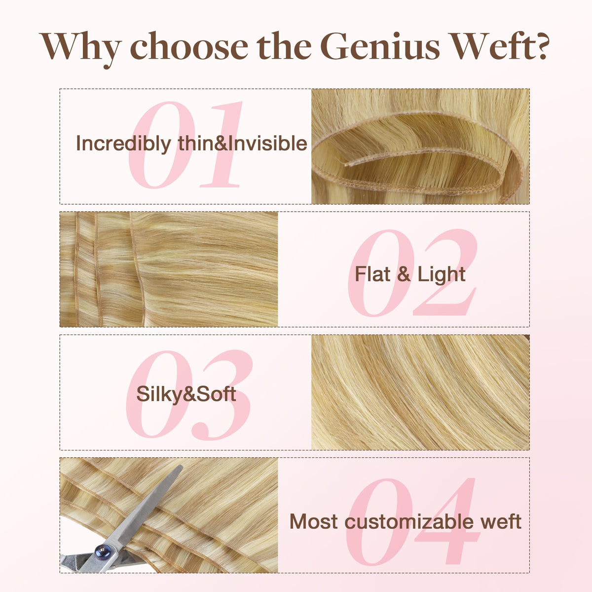 GOO GOO Genius Weft Hair Extensions texture detail