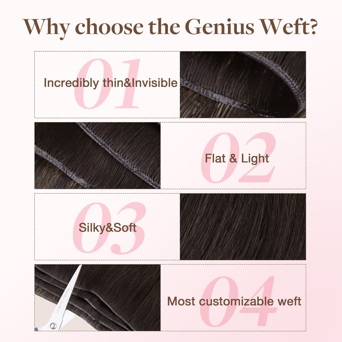 GOO GOO Genius Weft Hair Extensions with care instructions