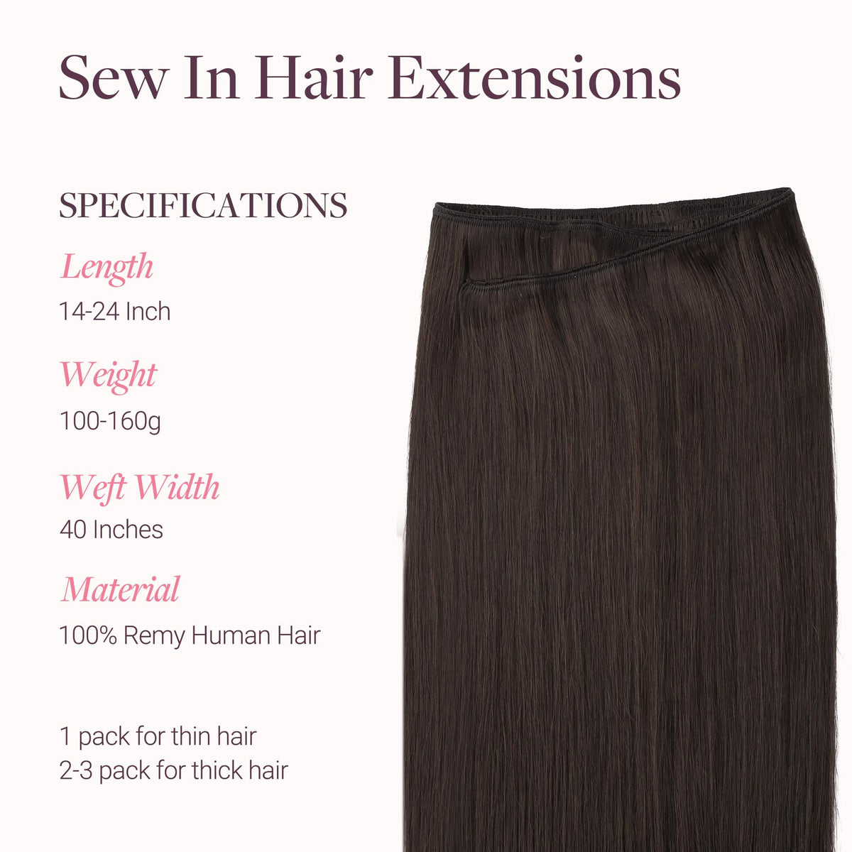 GOO GOO Hair Extensions 18In cut to width