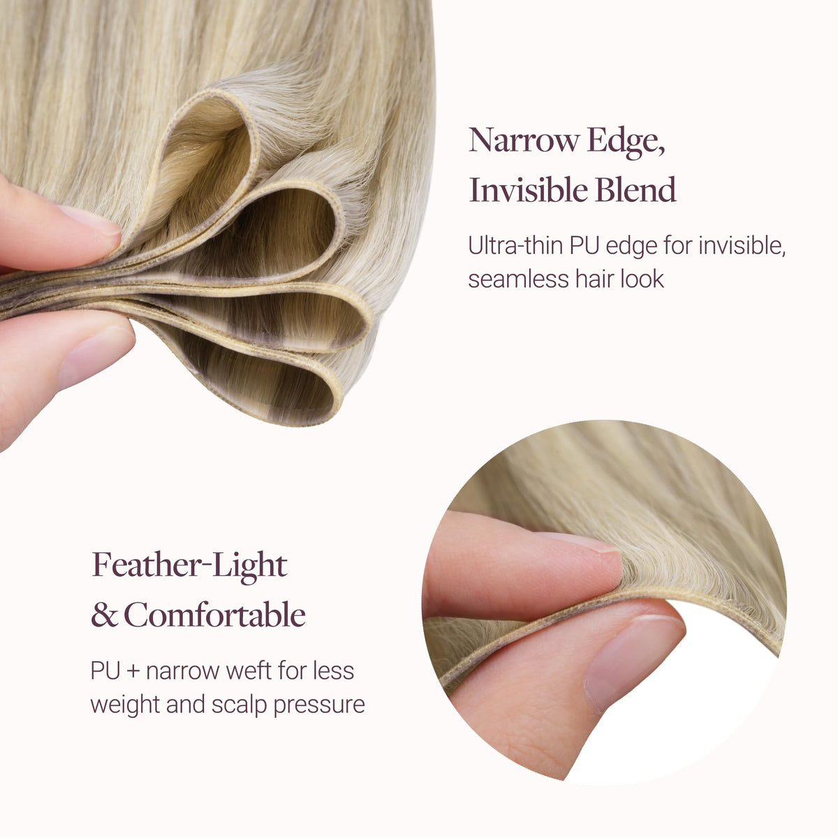 GOO GOO hair extensions displayed in natural light