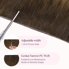 GOO GOO hair extensions displayed on a model
