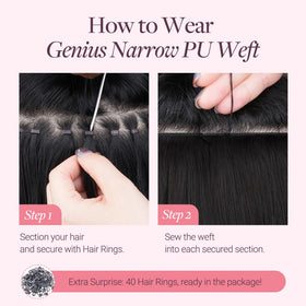 GOO GOO Hair Extensions displayed with styling options