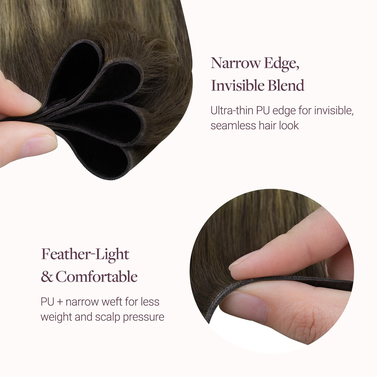 GOO GOO Hair Extensions hand-tied craftsmanship close-up