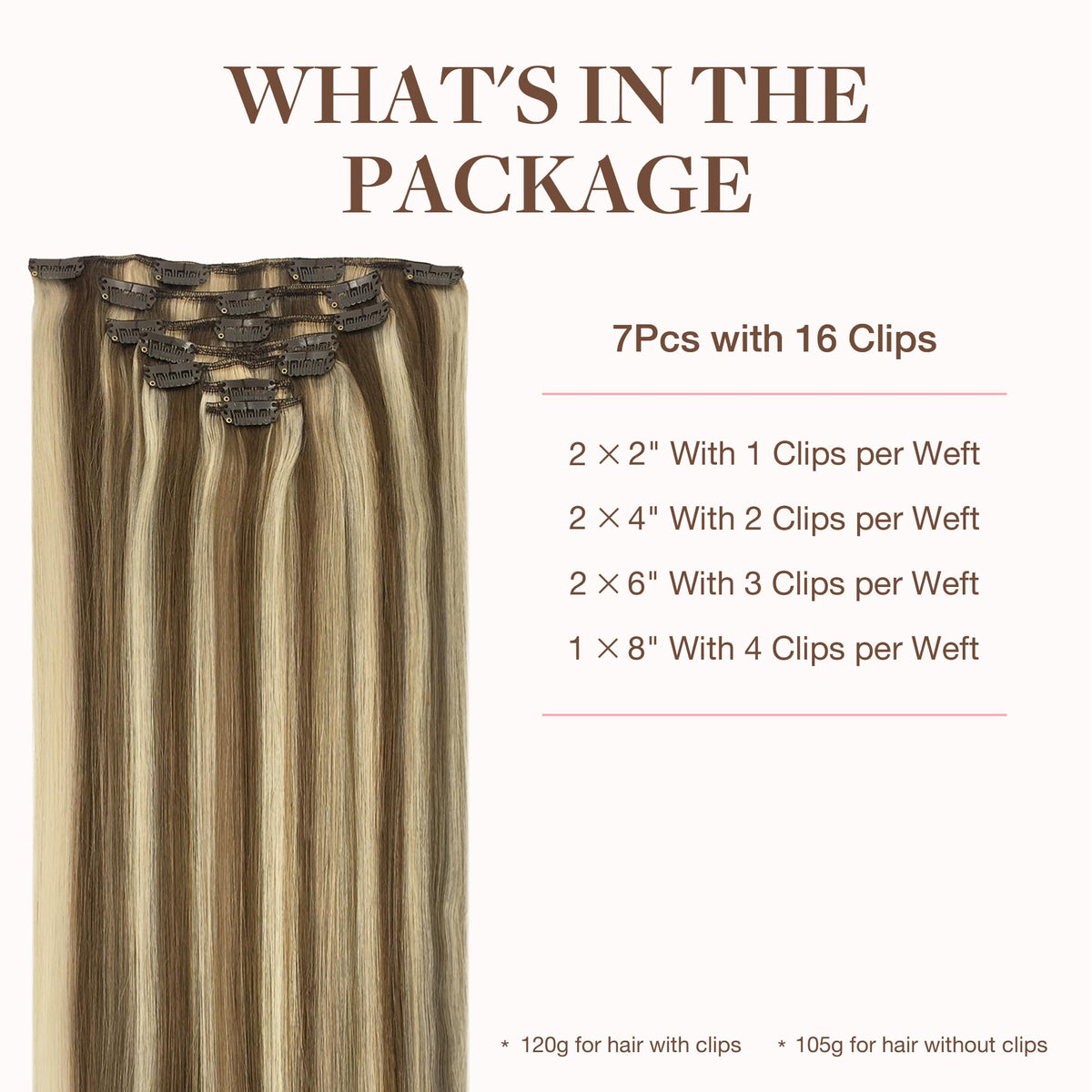 GOO GOO hair extensions packaging with product details