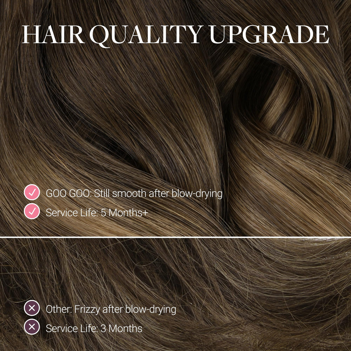 GOO GOO hair extensions showcasing customizable cut