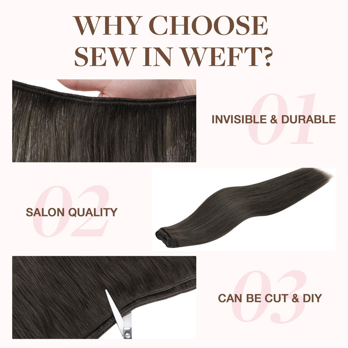 GOO GOO hair extensions showing double weft design