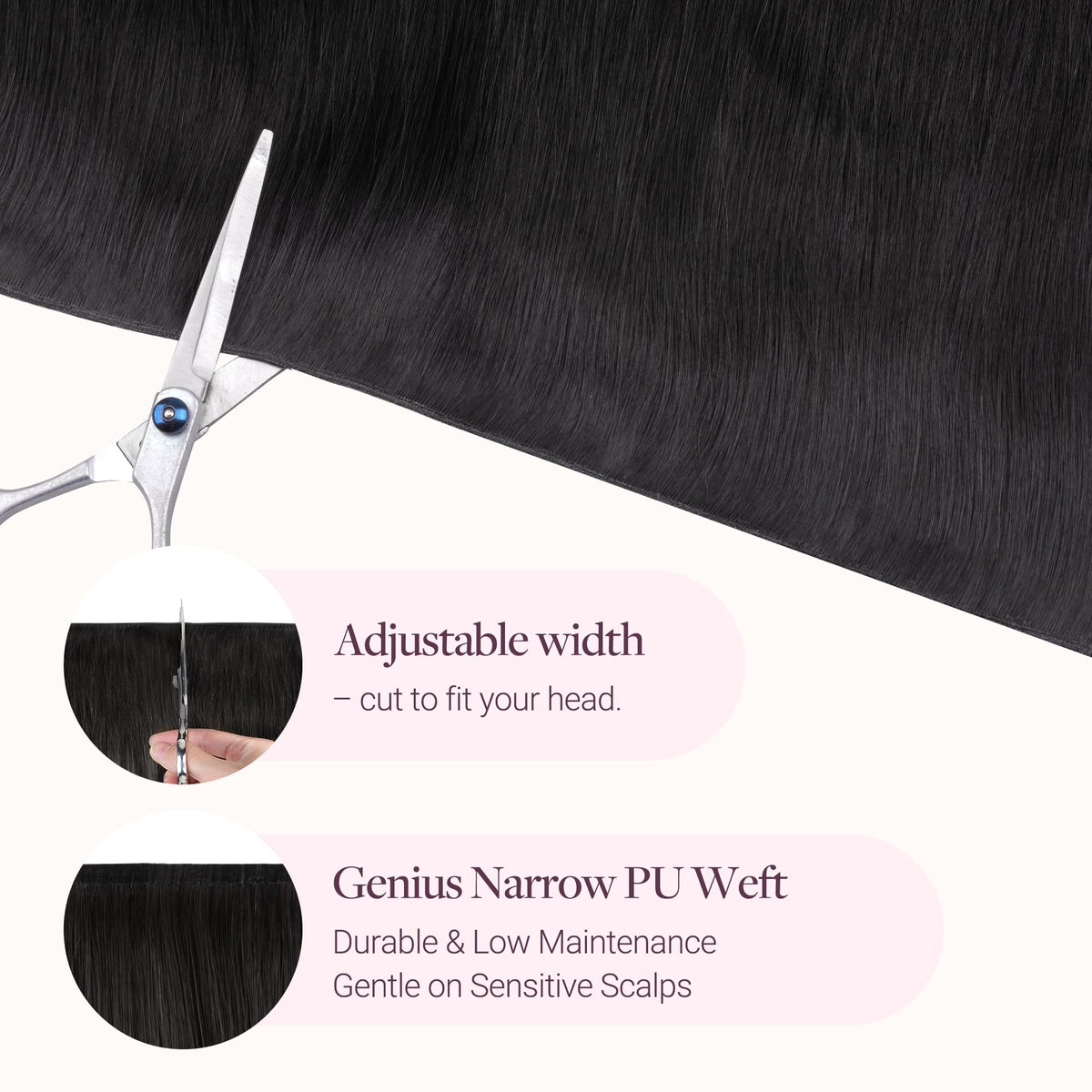 GOO GOO Hair Extensions showing multiple installation methods