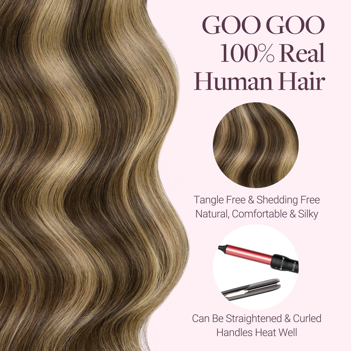 GOO GOO Micro Beaded Weft Hair Extensions back view