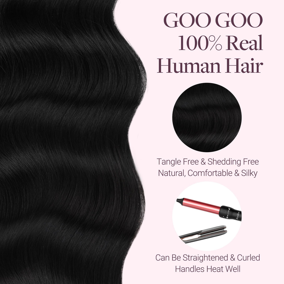 GOO GOO Micro Beaded Weft Hair Extensions curled hairstyle