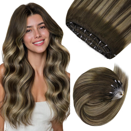 GOO GOO Micro Beaded Weft Hair Extensions front view