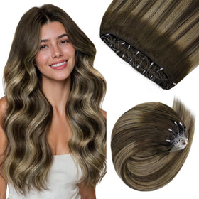 GOO GOO Micro Beaded Weft Hair Extensions front view