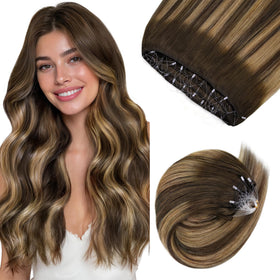 GOO GOO Micro Beaded Weft Hair Extensions front view