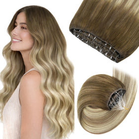 GOO GOO Micro Beaded Weft Hair Extensions front view