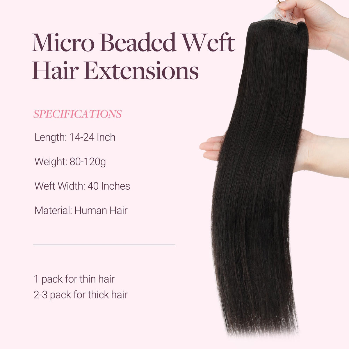 GOO GOO Micro Beaded Weft Hair Extensions in a curled style