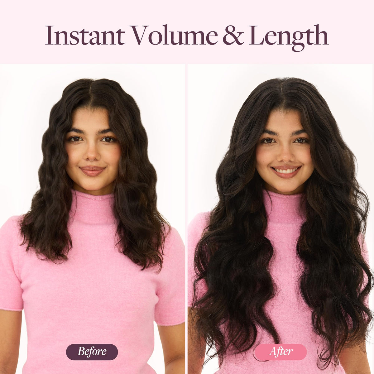GOO GOO Micro Beaded Weft Hair Extensions in a straightened style