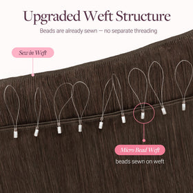 GOO GOO Micro Beaded Weft Hair Extensions in natural light