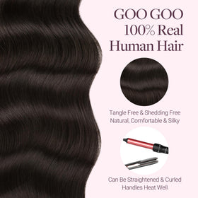 GOO GOO Micro Beaded Weft Hair Extensions in natural light