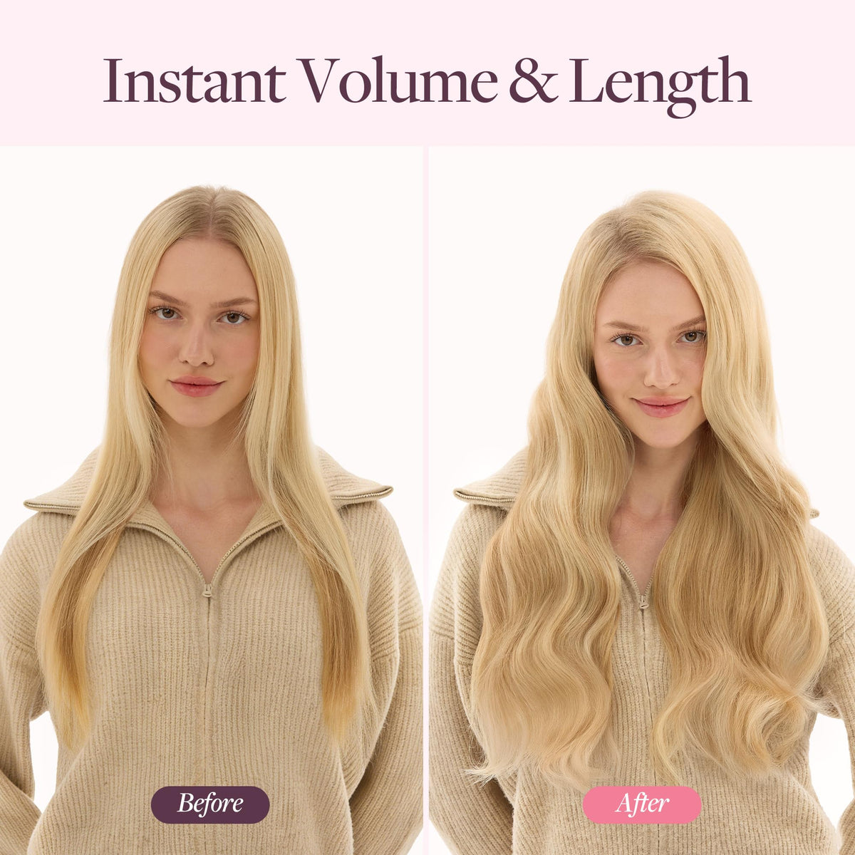 GOO GOO Micro Beaded Weft Hair Extensions in natural light
