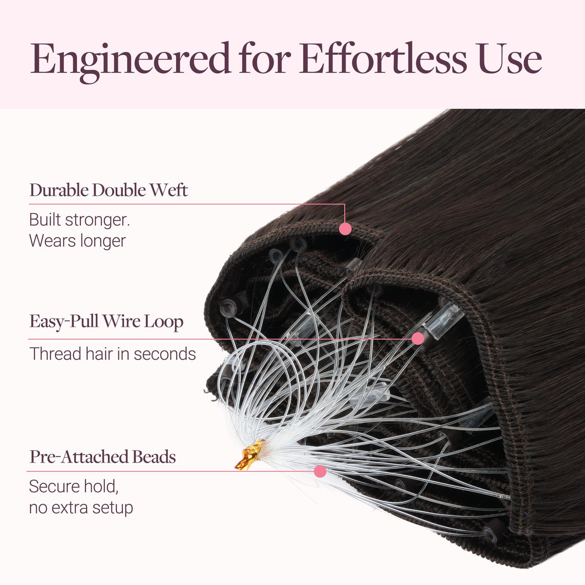 GOO GOO Micro Beaded Weft Hair Extensions installation process