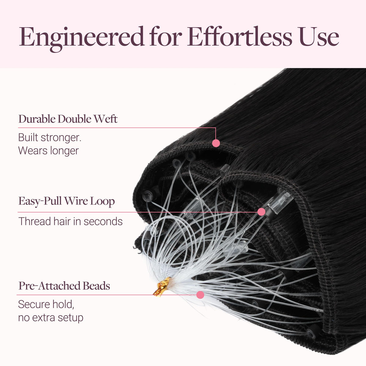 GOO GOO Micro Beaded Weft Hair Extensions installation process with pliers
