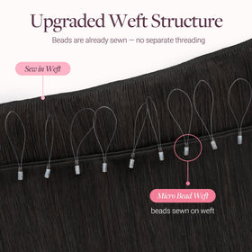 GOO GOO Micro Beaded Weft Hair Extensions on a model