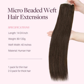 GOO GOO Micro Beaded Weft Hair Extensions on a model