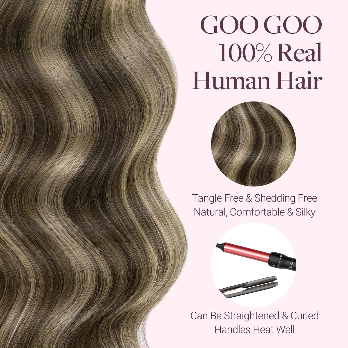 GOO GOO Micro Beaded Weft Hair Extensions side view