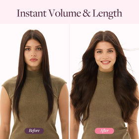 GOO GOO Micro Beaded Weft Hair Extensions straightened