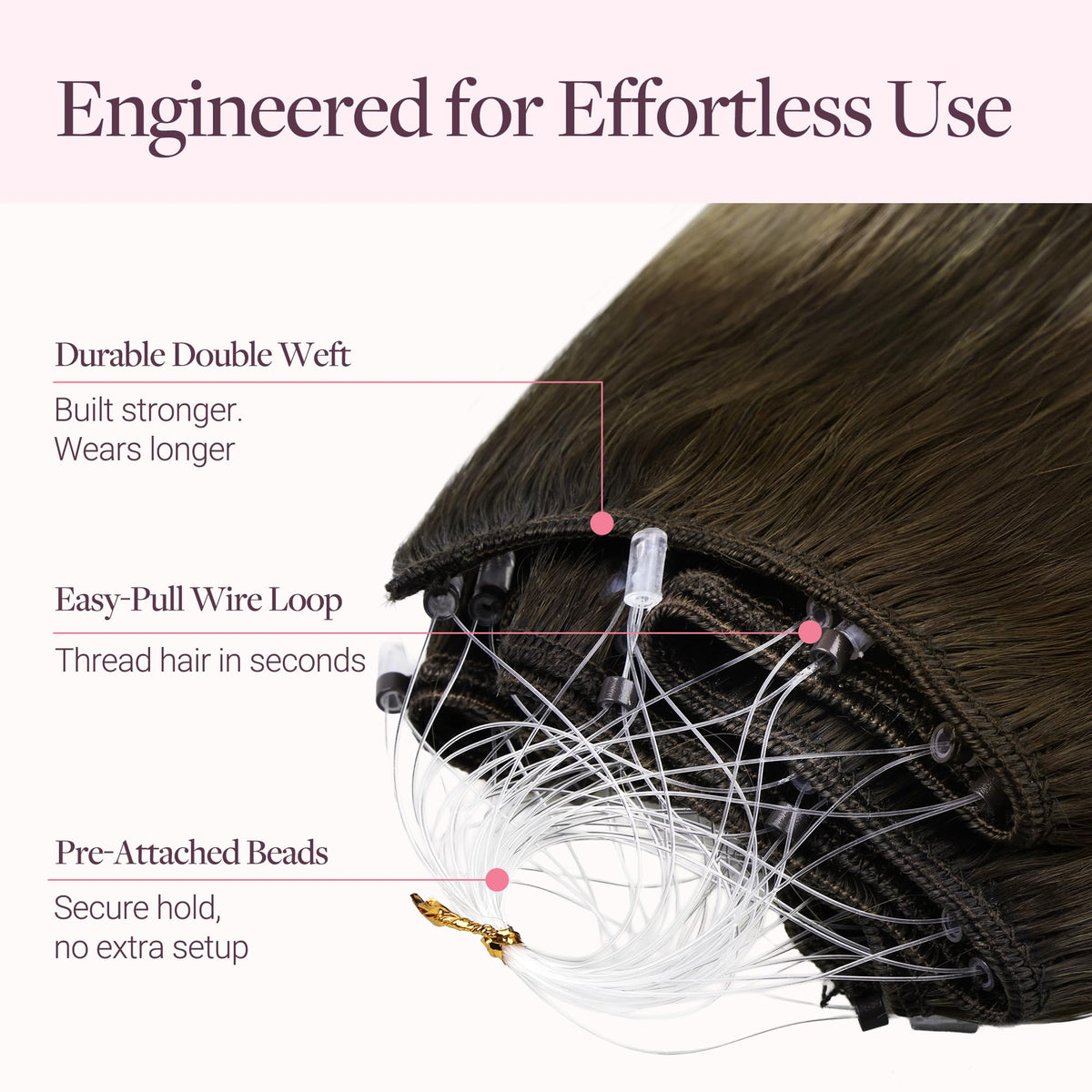 GOO GOO Micro Beaded Weft Hair Extensions styled in curls