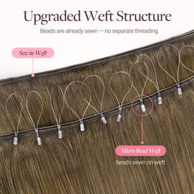 GOO GOO Micro Beaded Weft Hair Extensions styled on a mannequin