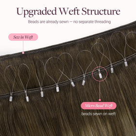 GOO GOO Micro Beaded Weft Hair Extensions styled on mannequin