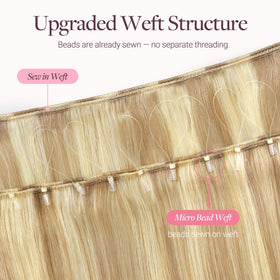 GOO GOO Micro Beaded Weft Hair Extensions styled straight