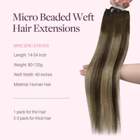 GOO GOO Micro Beaded Weft Hair Extensions texture close-up