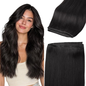 GOO GOO Narrow Edge PU Weft Hair Extensions front view