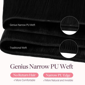 GOO GOO PU Weft Hair Extensions close-up of narrow PU base