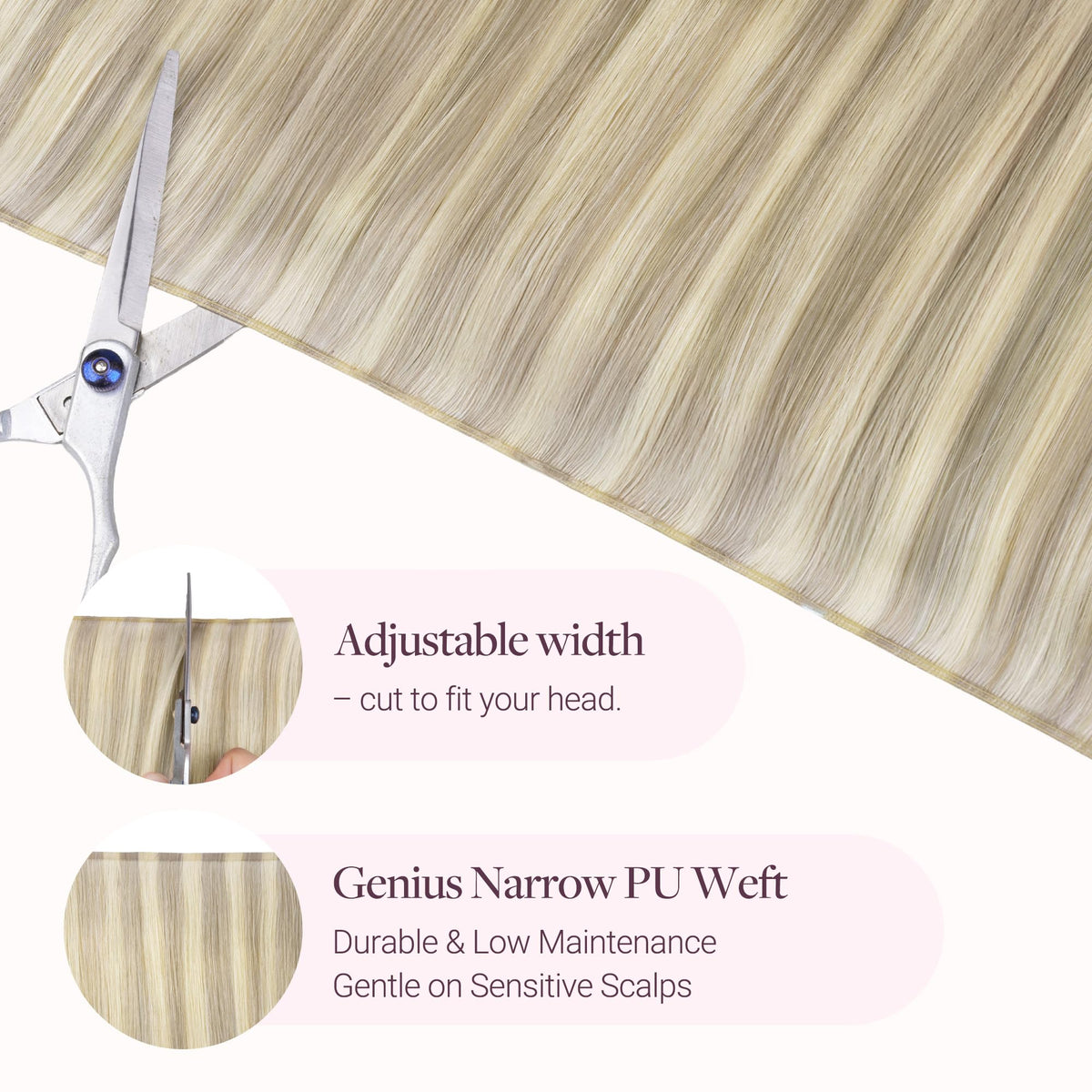 GOO GOO PU Weft Hair Extensions in packaging
