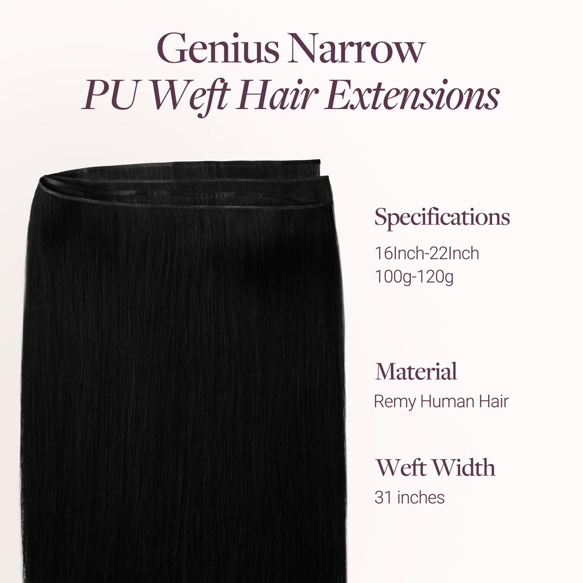 GOO GOO PU Weft Hair Extensions on mannequin